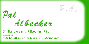 pal albecker business card
