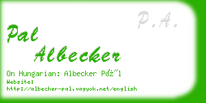 pal albecker business card